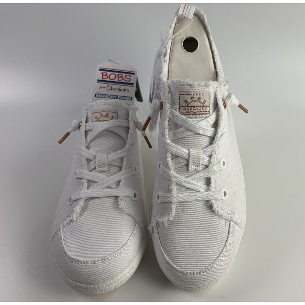 Skechers B Cute 2.0 Shoes Vegan White Sneakers Memory Foam Women's Size 10 NEW - Picture 3 of 7